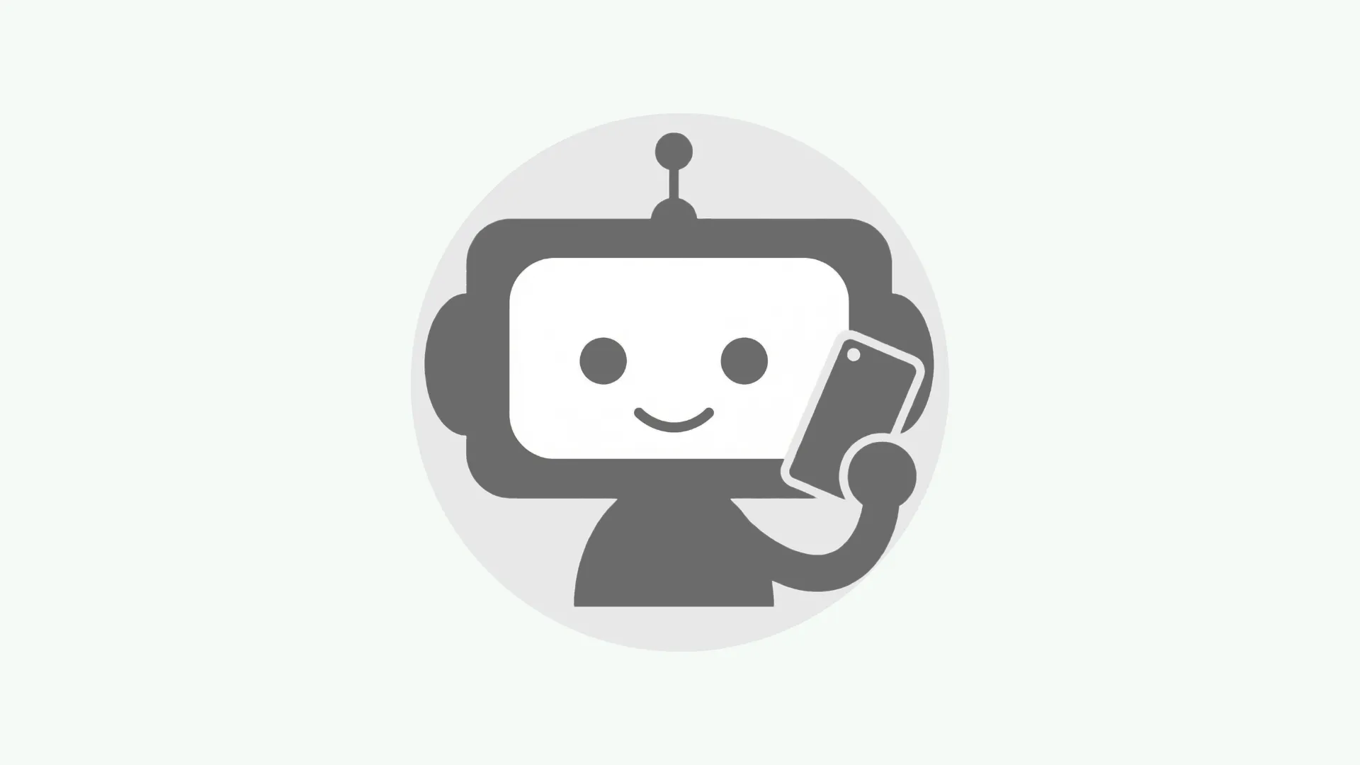 AIロボットが電話対応するイラスト
